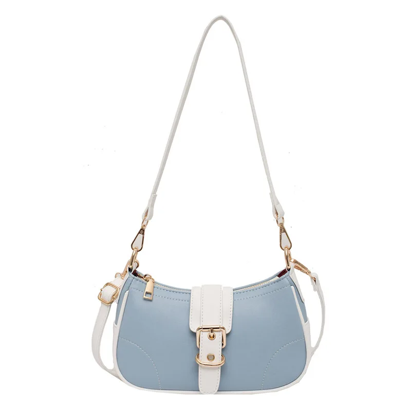 

women summer retro color contrast bag bag classic lock shoulder bag ladies texture panelled handbag 2020