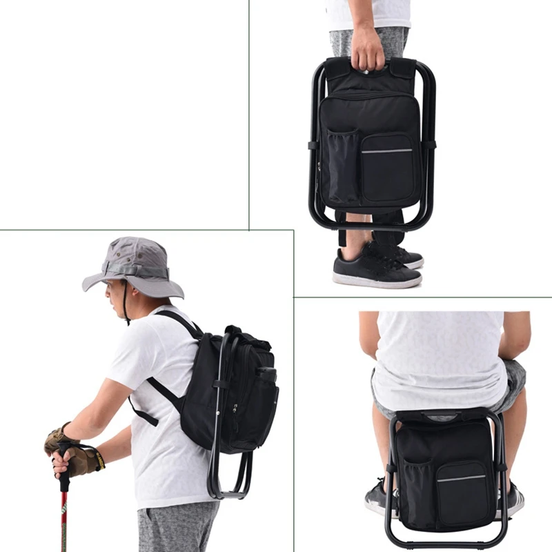 3 in 1 cooler foldable fishing chair portable backpack chair for outdoor hiking events beach fishing camping free global shipping