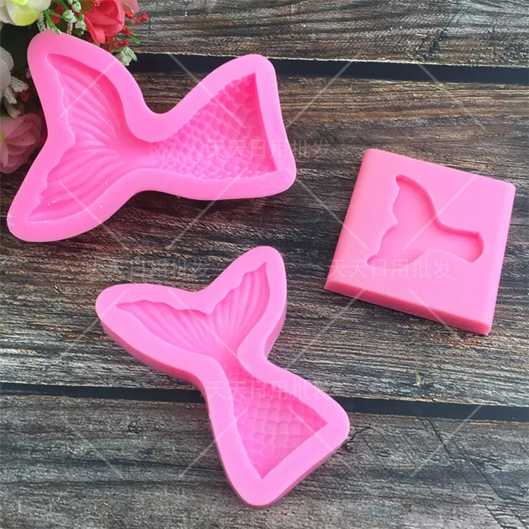 DIY крещение силиконовая форма в виде хвоста русалки помадки украшения торта