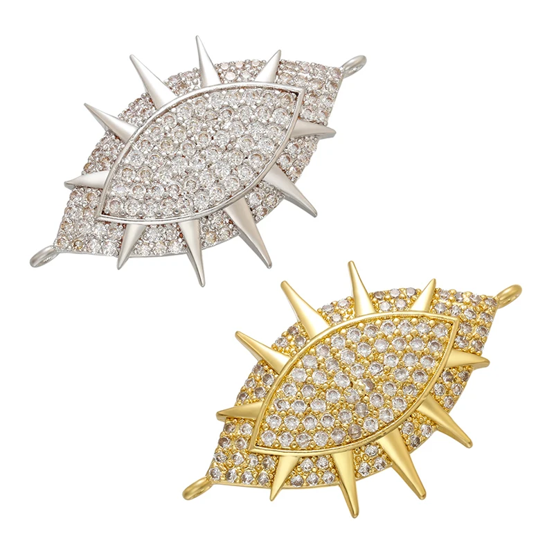 ZHUKOU 24x37 мм циркониевый Хрустальный соединитель для женщин DIY браслет ожерелье ювелирные изделия Аксессуары для изготовления Модель: VS456