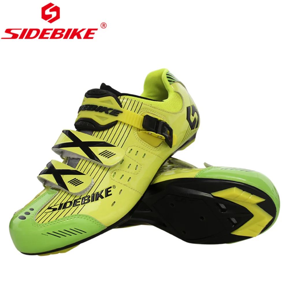 yellow green Sidebike/велосипедная обувь для шоссейного велосипеда, износостойкая, противоскользящая, дышащая, для спорта на открытом воздухе, мужская, велосипедная обувь с замком - Цвет: yellow green