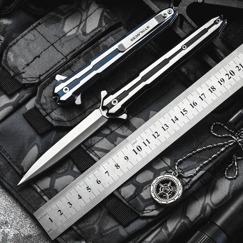 

EDC Portable 9CR18MOV Steel Folding Knife Self Defense Pocket Knife Quickly Opens Sharp Outdoor Hunting Rescue Folding Tool