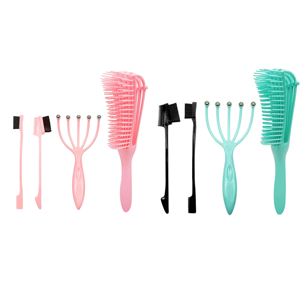 

4pcs Massage Comb Kit Detangling Octopus Comb Massage Claw Eyebrow Brush Scalp Massage Comb Kit Hairdressing Hair Care