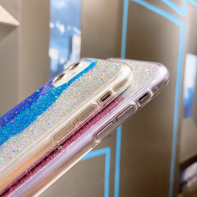 Блестящий чехол для телефона iPhone 11 Pro XS Max X XR блестящий с блестками 6 6S 7 8 Plus мягкий