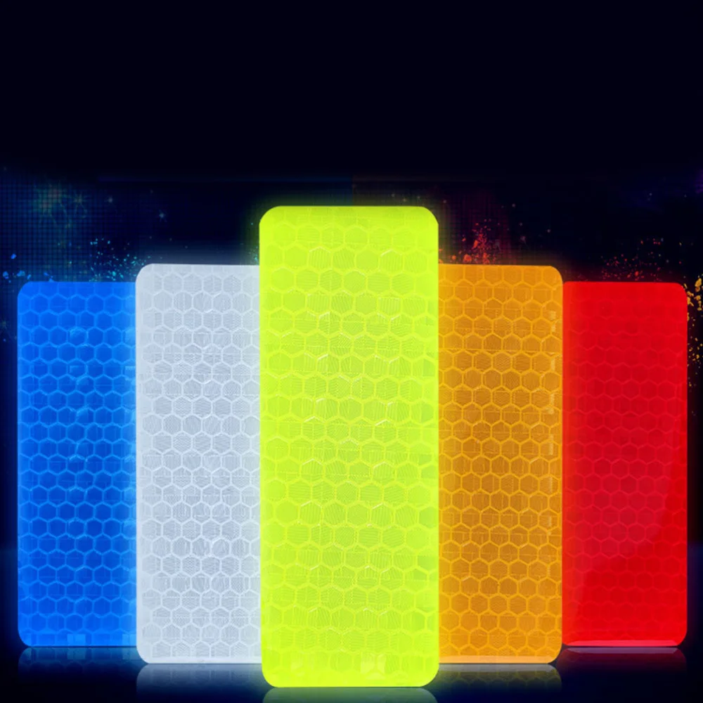 

10pcs Reflective Tape Safety Stickers Self-adhesive Warning Conspicuity Sticker for Motorcycles Bicycles (Assorted Color)