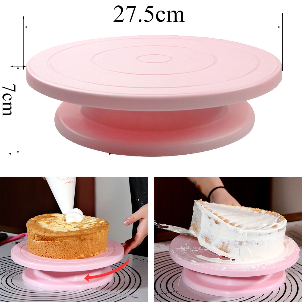 

73pcs/set Pink Cake Turntable Set Multifunction Cake Decorating Kit Pastry Tube Fondant Tool Party Kitchen Dessert Baking Tools