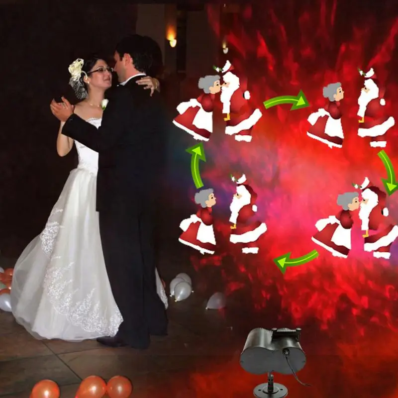 12 Patterns Double Tube Remote Control Rotating Led Wedding Party Landscape Holiday Christmas Projection Light Colorful New Year |