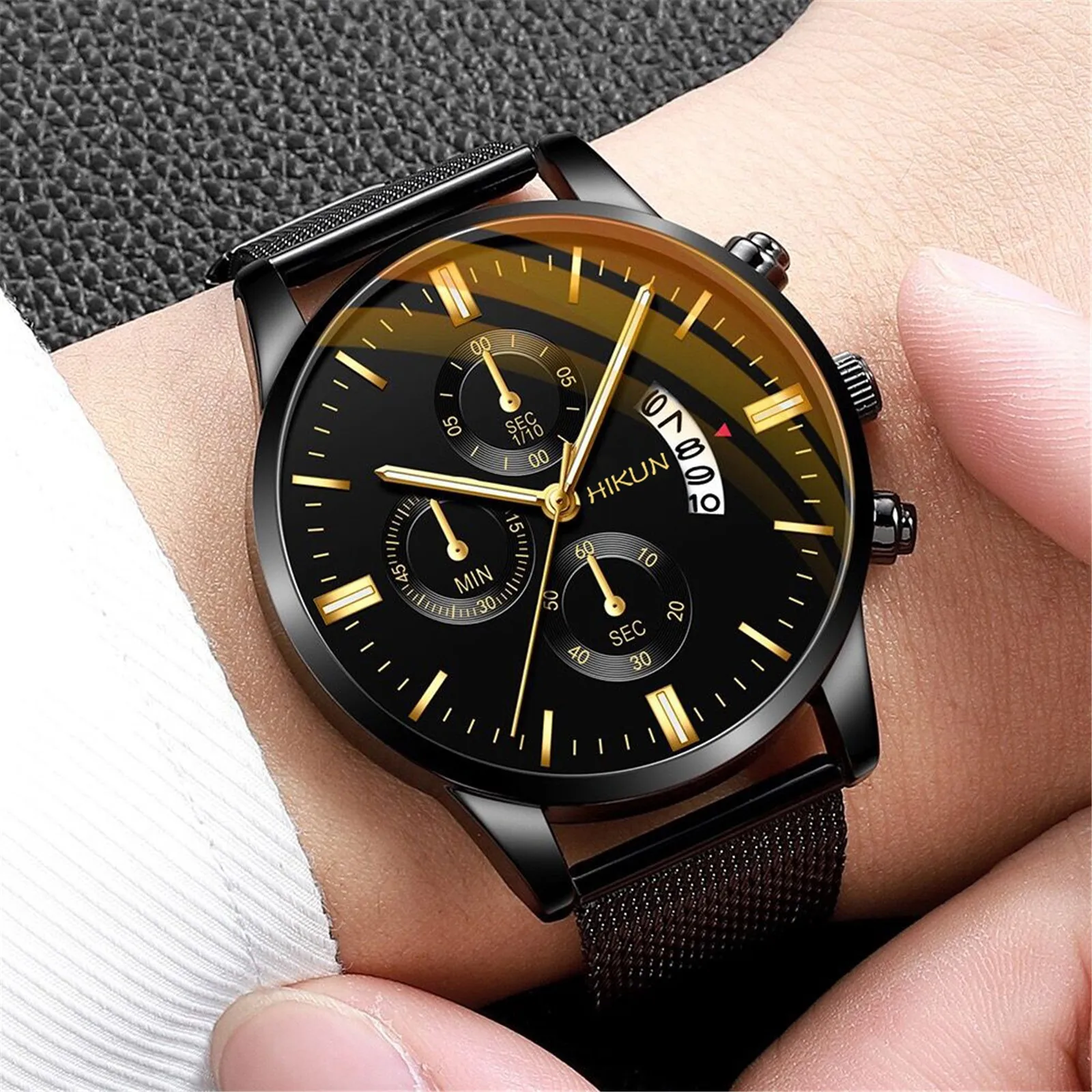 

Ultra Thin Watches Sleek Minimalist Fashion watches mens 2020 Mesh Band Dial Men Quartz Luxury wristwatches reloj hombre