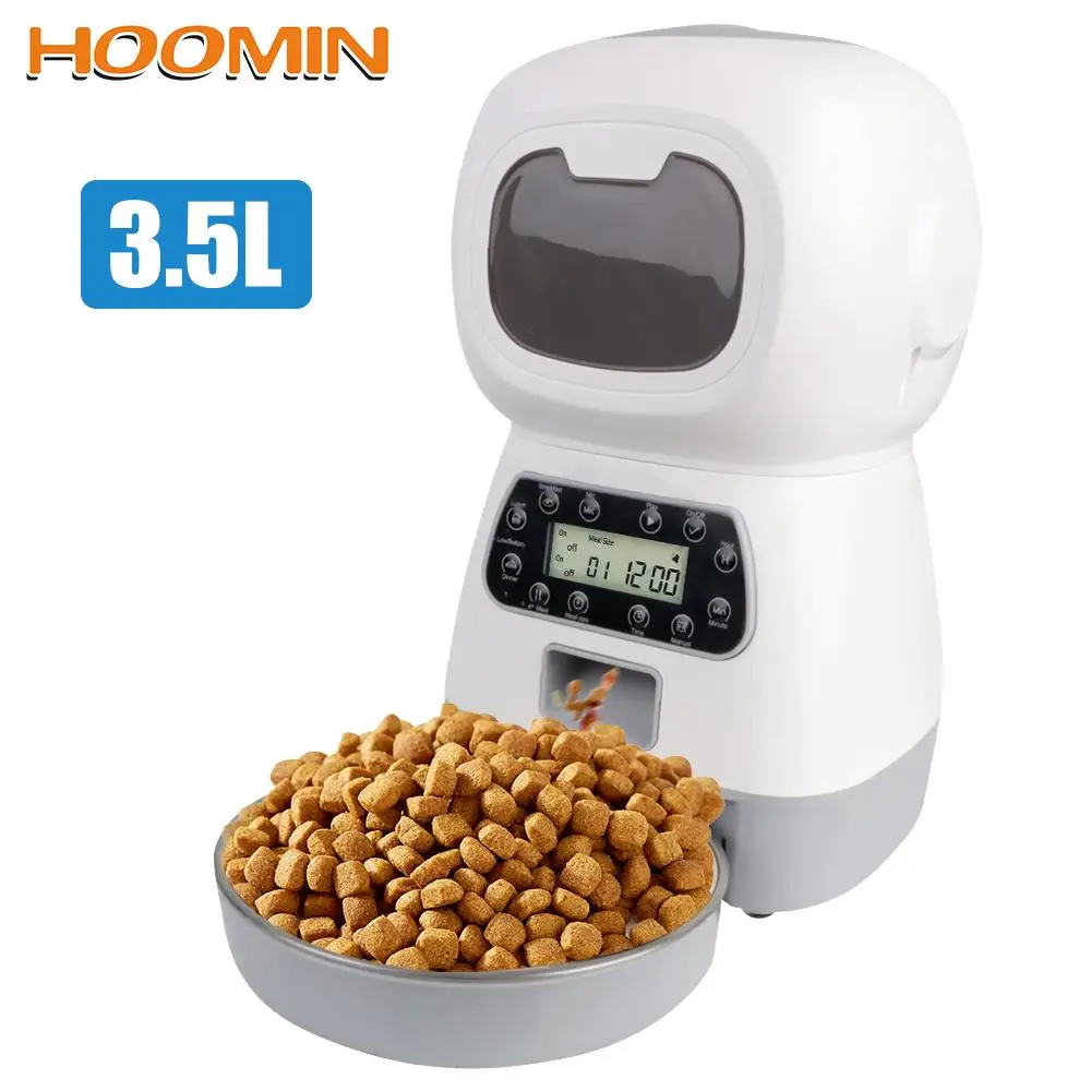 

Умный дозатор для пищи, автоматическая миска из нержавеющей стали для кошек и собак, с таймером, европейская вилка, двухсторонний источник п...