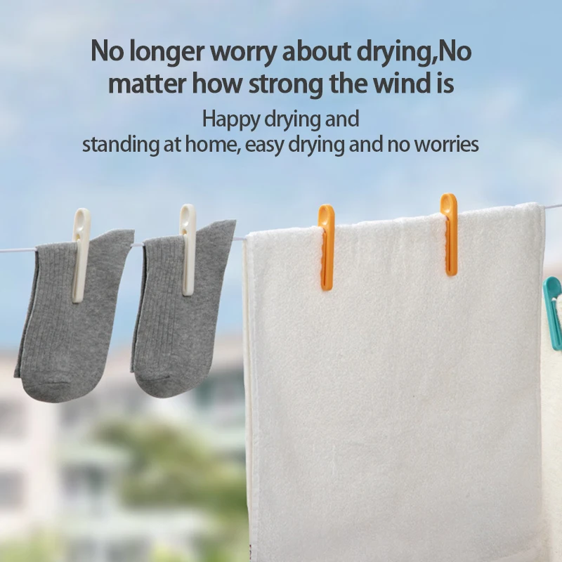 

10pcs Fun Creative Windproof Buckle Simple Socks Clothes Quilt Holder For Drying Clothes, Anti-pinching Clothes Assisting Device