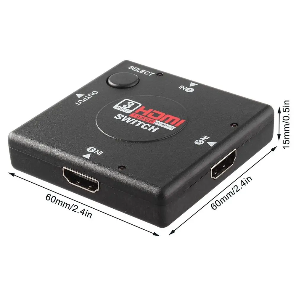 Hdmi Mini Switcher 3 устройства в 1 переключатель телевизора Box позиционный 1080P сплиттер с
