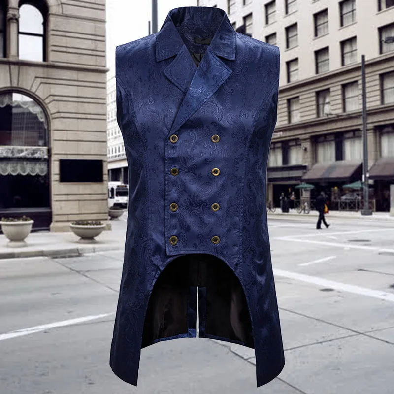 Мужской Готический жилет-смокинг в викторианском стиле костюм стимпанк