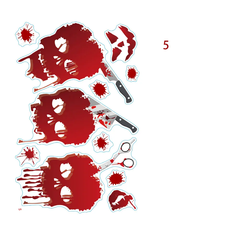 Хэллоуин ужас кровь руки нога череп двухсторонняя печать ПВХ статическая