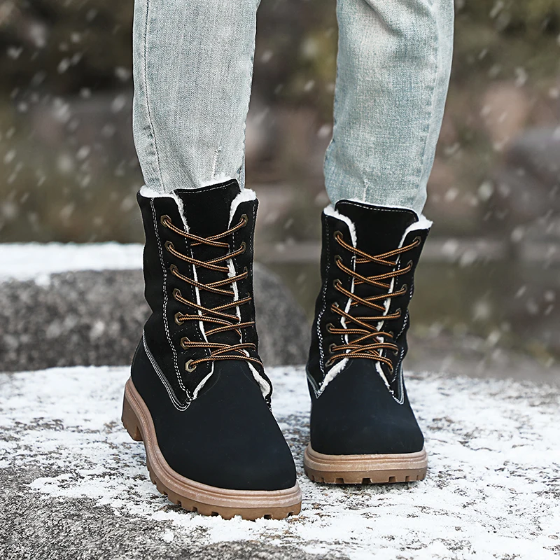 Женская зимняя обувь замшевые теплые зимние ботинки женские водонепроницаемые