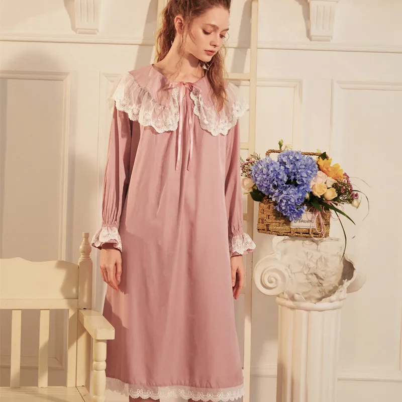 

Wasteheart Women Homewear Female Pink Green Sexy Sleepwear Nightdress Lace Nightwear Nightgown Sleepwear Luxury Gown