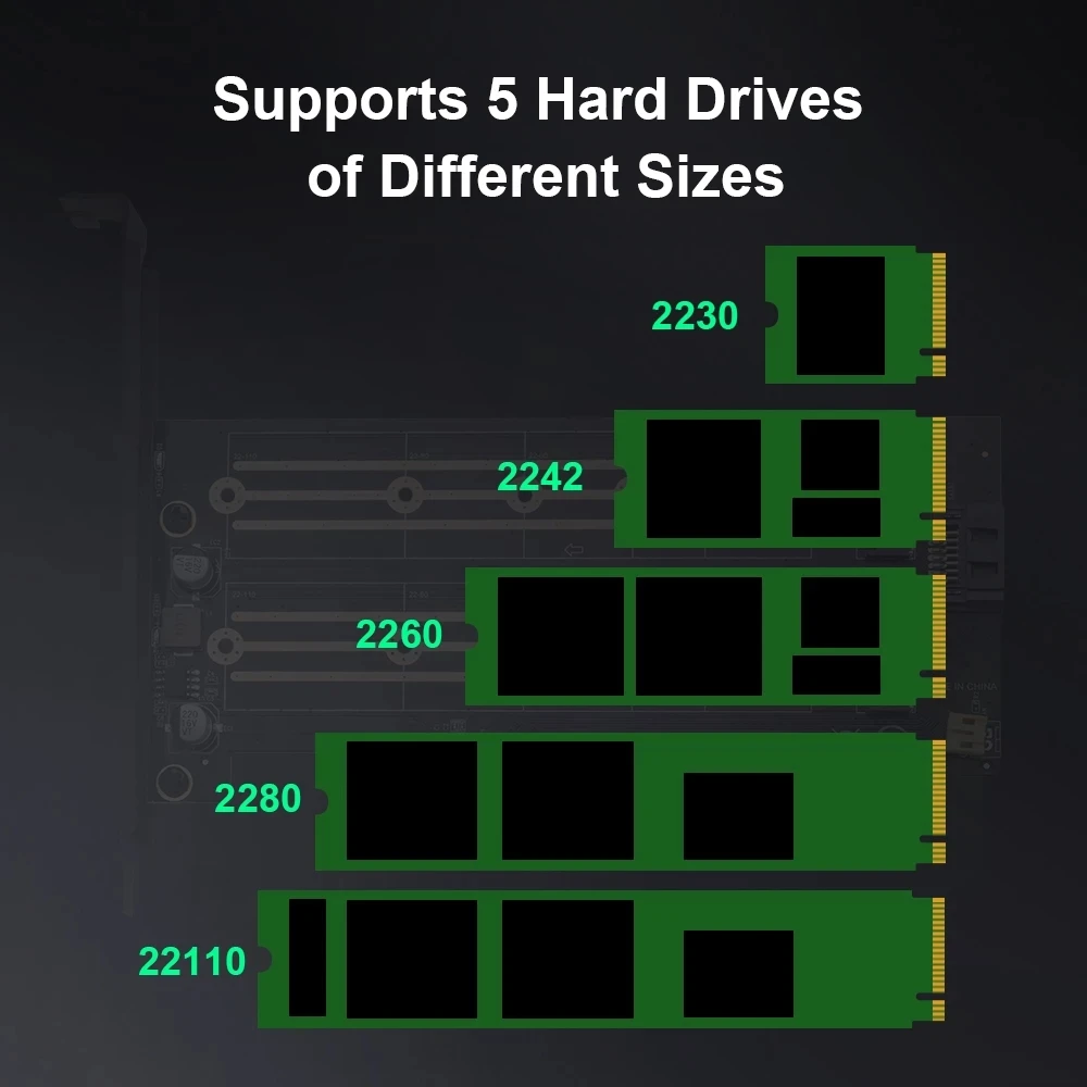 адаптер m2 nvme ssd ngff на pcie 30 x4 4x ключ m b двойн