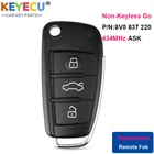 KEYECU флип пульт дистанционного управления автомобильный ключ для Audi A3 S3, Fob 3 кнопки-433 МГц ASK - Megamos AES S чип-8V0 837 220  8V0837220