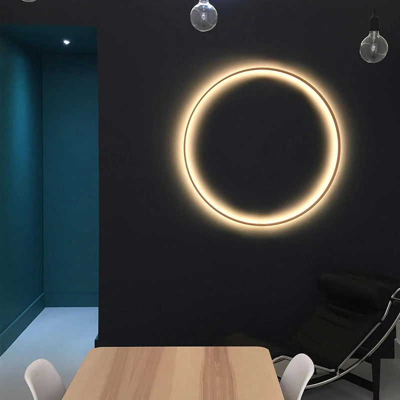 

Modern minimalist background wall LED wall lamp designer personality creative living room sofa porch circle art wall lamp