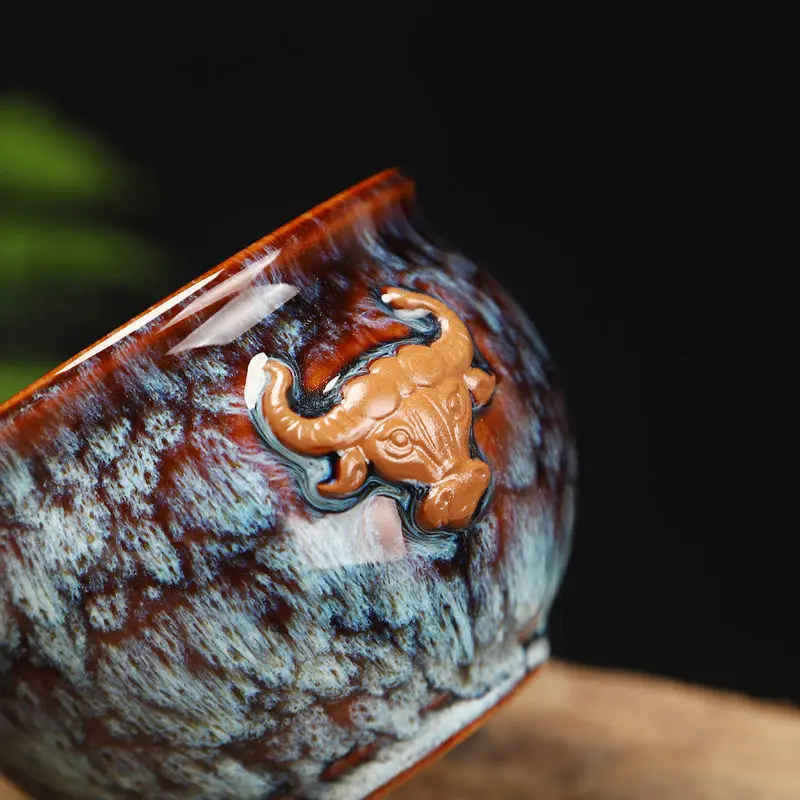 

Ceramic 200ml Tea Cup Bowl Teaware Jun Kiln Change Glaze Master Hat Tea Cup Kung Fu Tea Cup Set