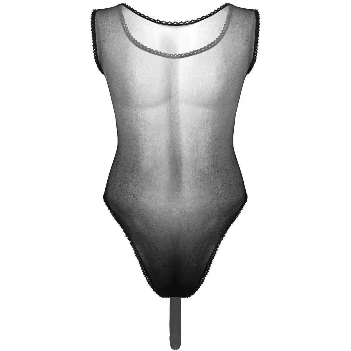 Сексуальные мужские прозрачные комбинезоны Feeshow нижнее белье ночная рубашка без