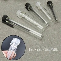 10pcs with cap transparent glass spray bottle mini test tube perfume bottle 1ml 2ml 3ml 5ml