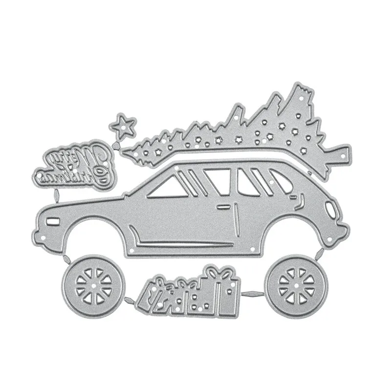 InLoveArts Christmas car background Metal Dies Scrapbooking Cutting Craft Stamps die Cut Embossing Card Make Stencil | Дом и сад