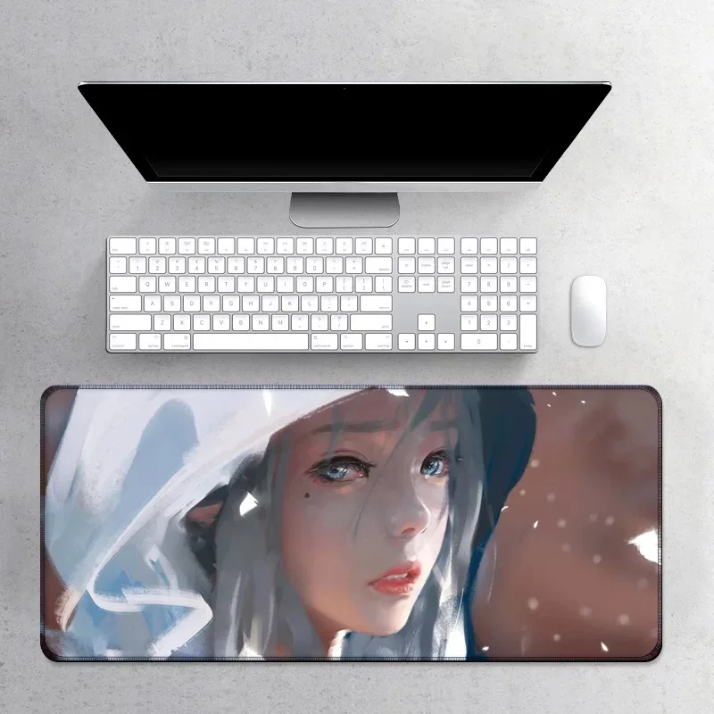 

Большой игровой коврик для мыши 70x30 см с фиксирующими краями, прочный коврик для мыши для ноутбука, офисный коврик, портативный водонепрониц...