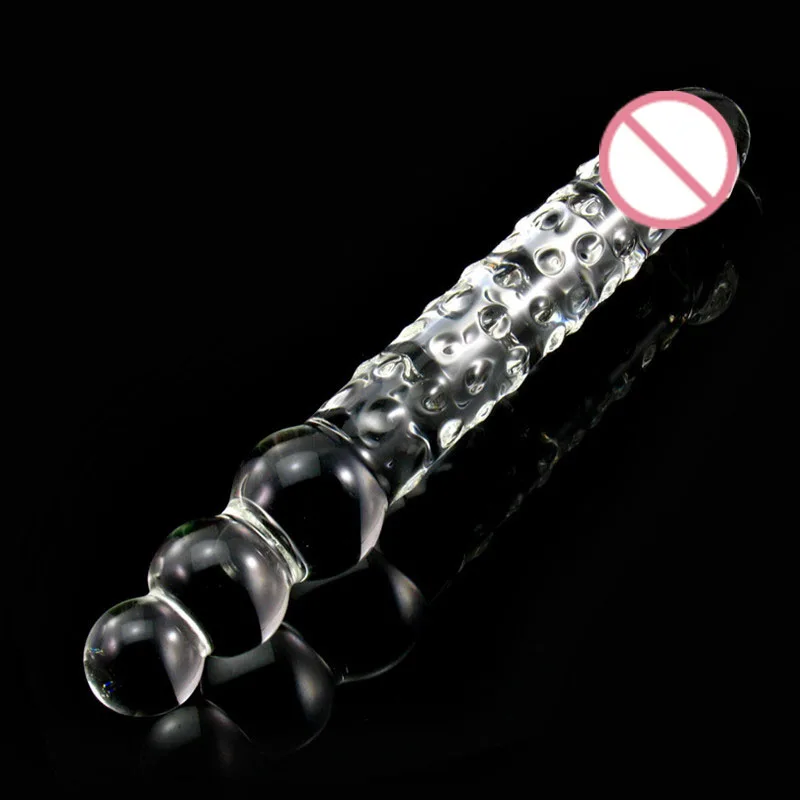 Очень длинный прозрачный стеклянный анальный фаллоимитатор Массажная пробка