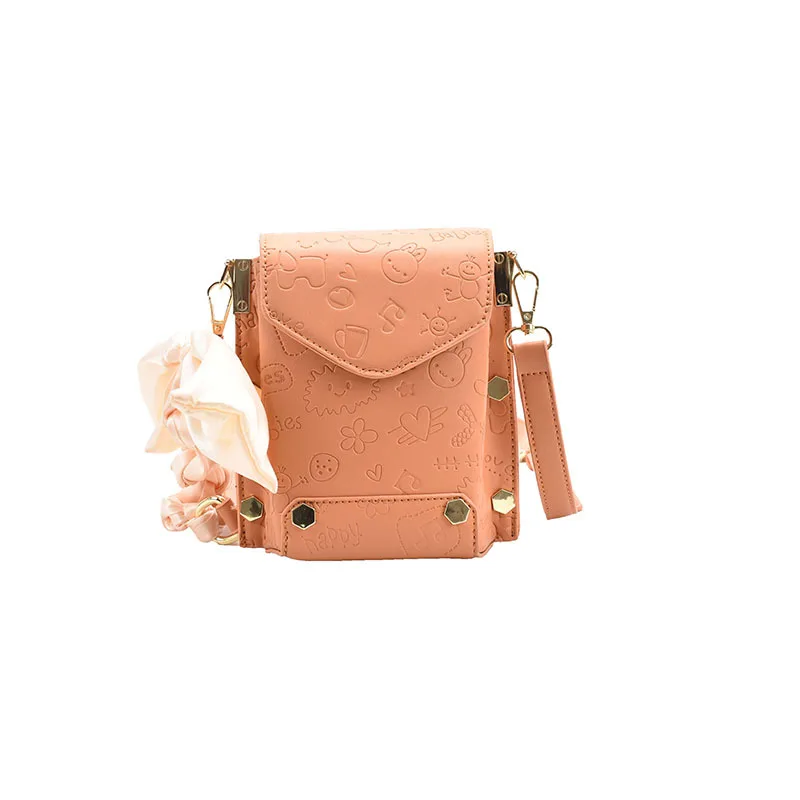 

2021 New Arrivals Women PU Leather Shoulder Bags Pattern Printing Silk Scarf Decoration Design Daily Shopping Style Portable Bag