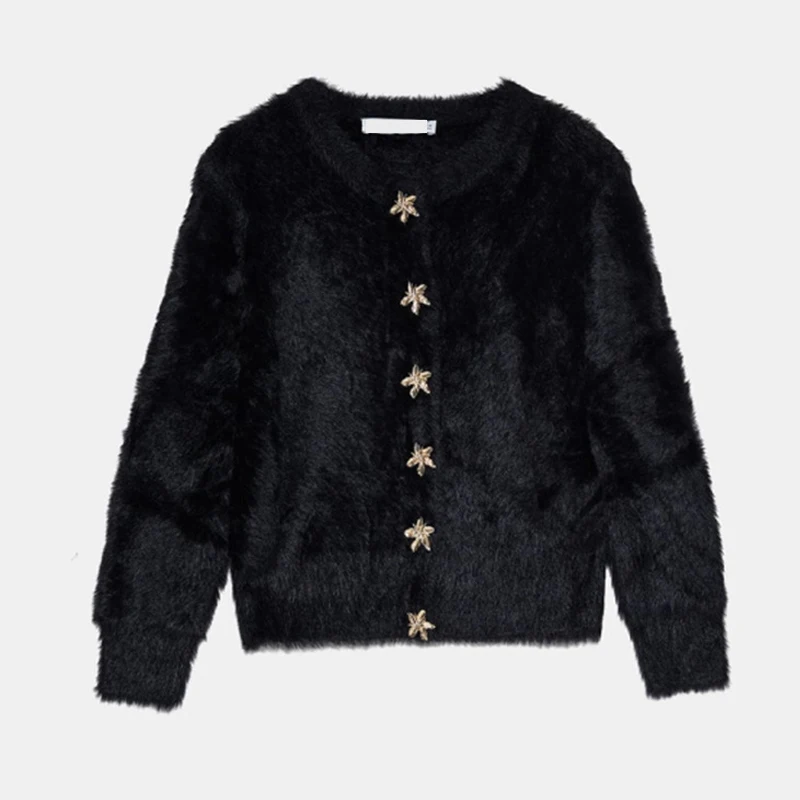 Куртка женская демисезонная из мягкого искусственного меха однобортная с