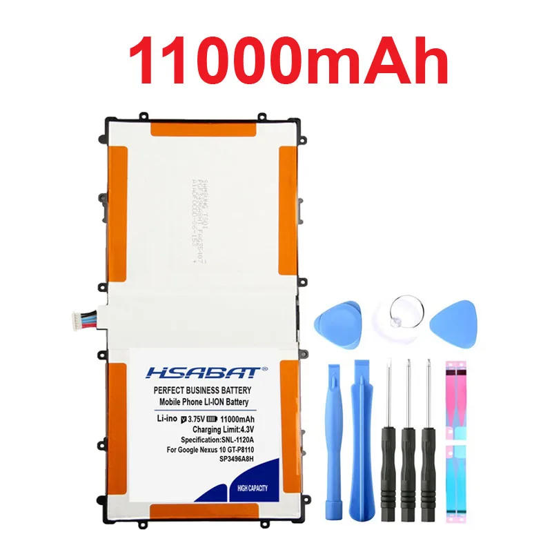 HSABAT 11000mAh SP3496A8H аккумулятор для samsung Google Nexus 10 GT-P8110 HA32ARB подлинный планшет