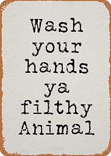 

wash Your Hands Vintage Look Metal Sign Art Prints Retro Gift 8x12 Inch