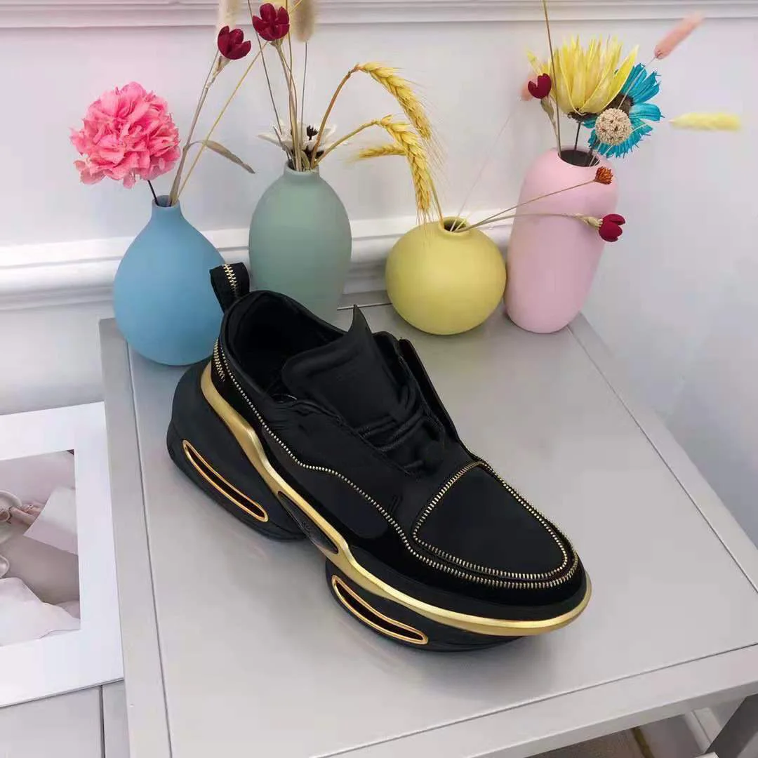 Женские кроссовки на молнии черные | Обувь