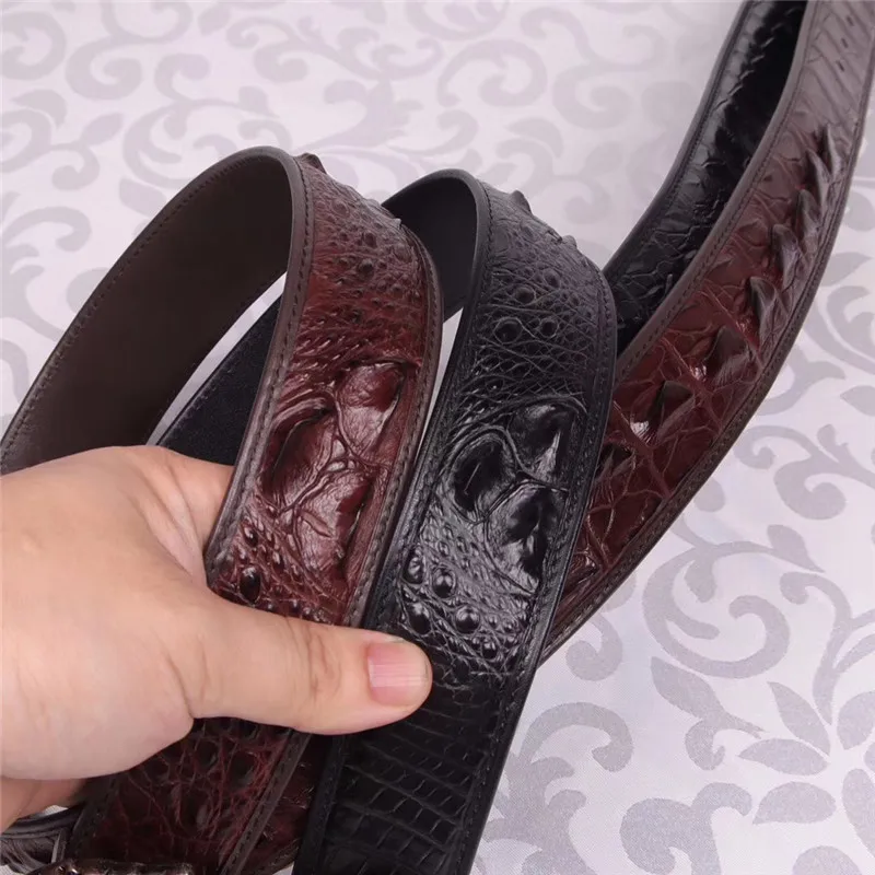 Уникальные дизайнерские подлинные мужские ремни из натуральной крокодиловой