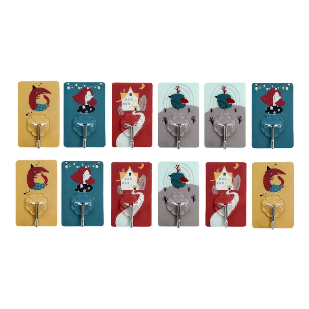 

20pcs Wall Hanging Hooks Cartoon Punch-free Sticky Hooks Self-adhesive Hooks