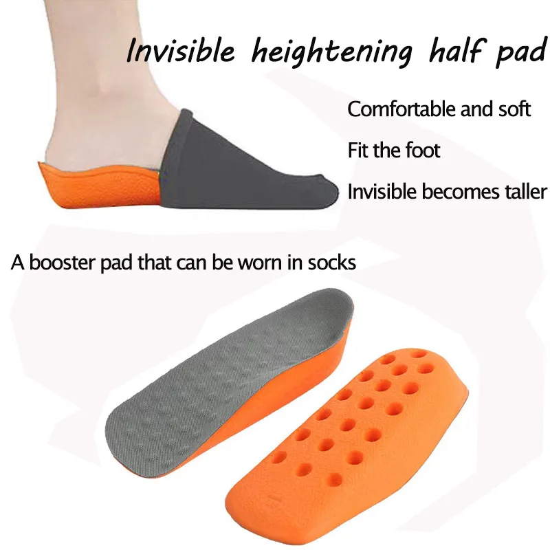 New PU material heightening insole can be directly worn in the socks heightening half unisex  invisible heightening heel pad