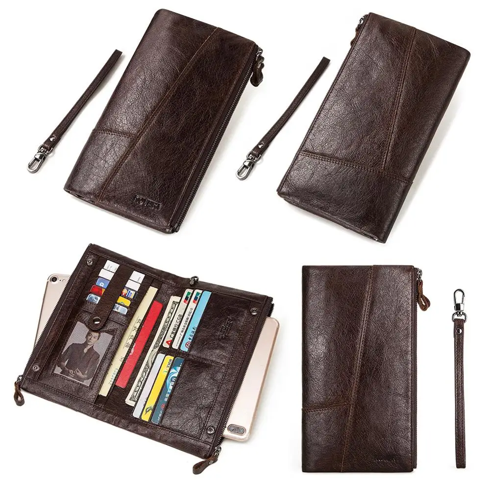 Дизайнерские мужские кошельки известного бренда Длинный кошелек из натуральной