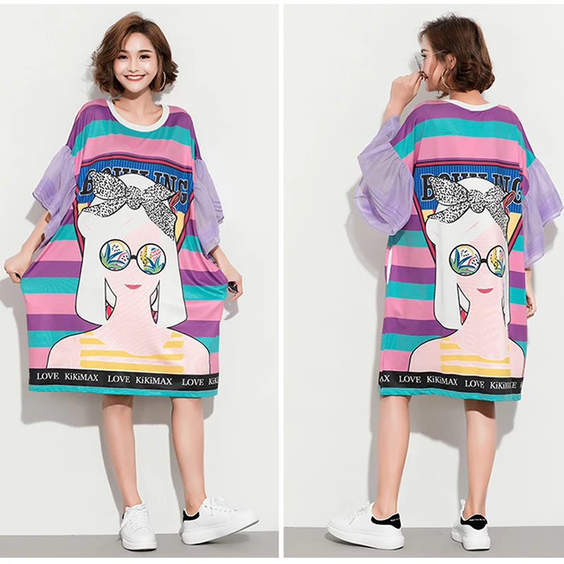 2020 летнее женское платье с героями мультфильмов свободное Повседневное