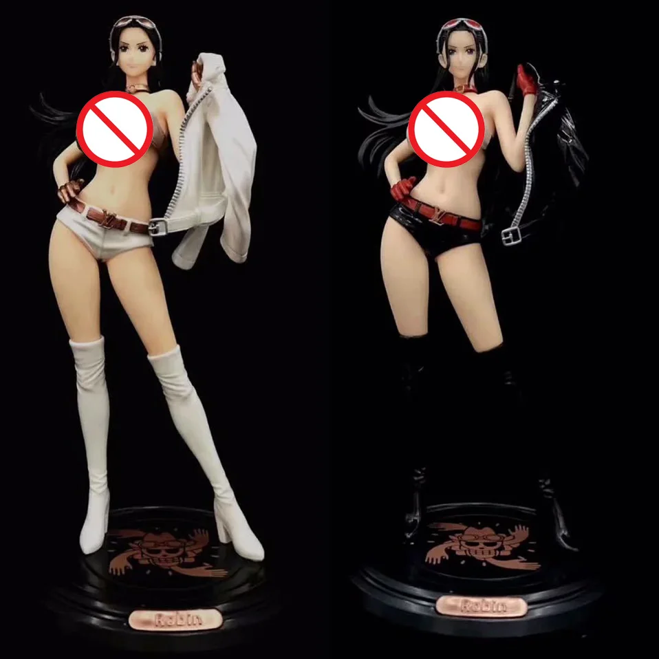 

32cm Anime One Piece Nico Robin Fashion Coat PVC Action Figure Black White Fashion Nico Robin Figure Collectible Model Toy Gift