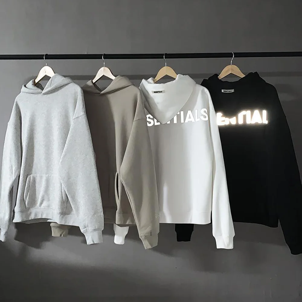 

Мужская толстовка с капюшоном, осень/зима, хлопковая брендовая вышивка, светоотражающий пуловер с принтом логотипа ручной работы для пар, п...