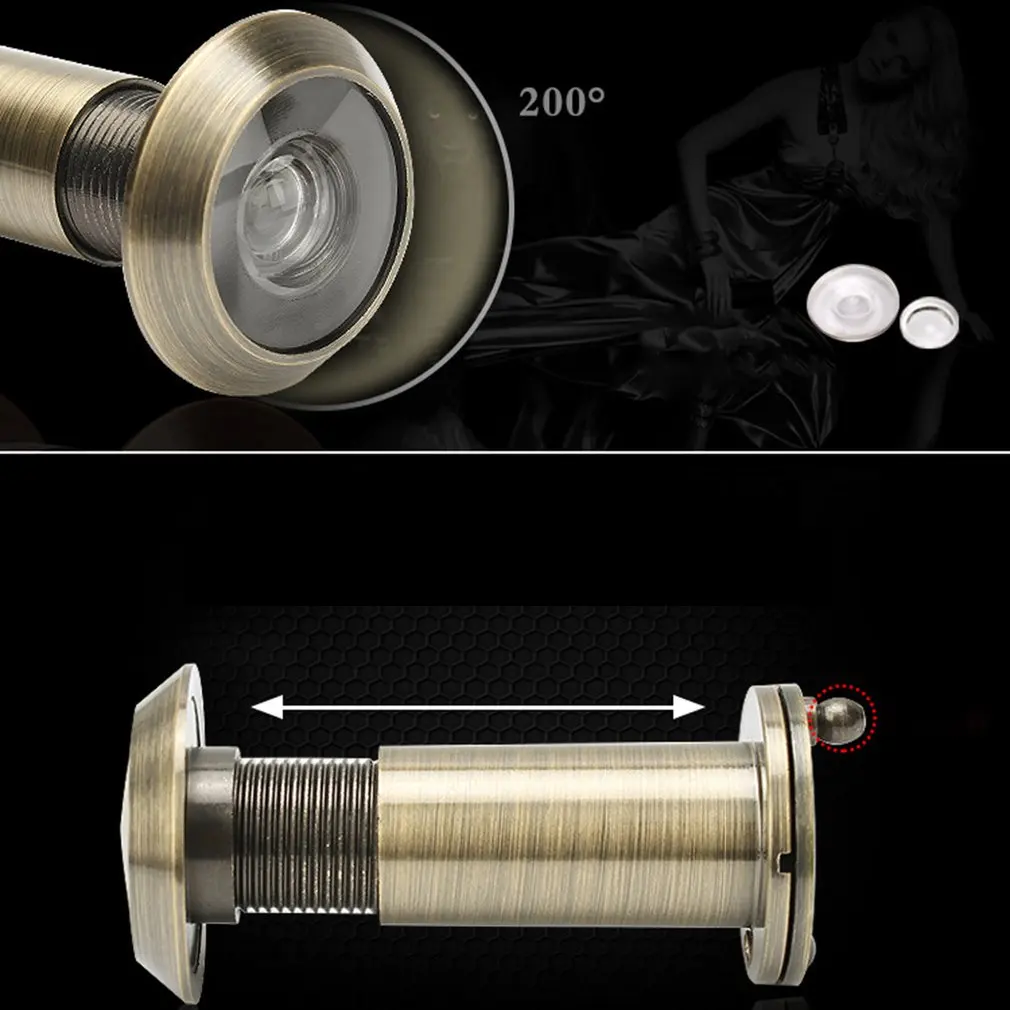 

Anti-theft 200 Degree 35-55mm Door Scope Peephole Viewer Peep Sight Hole Wide Angle Retractable Peeping Home Child Safety