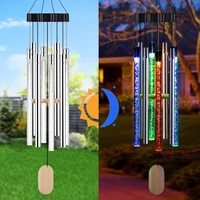 led solar wind chime auto sensing wind chime light color changing ip55 waterproof hanging solar light for home garden decoration