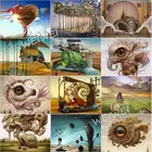 Набор для алмазной вышивки 5D сделай сам, мультяшная мозаика с абстрактными изображениями рыб, лошадей, деревьев, совы, наборы для вышивки крестиком