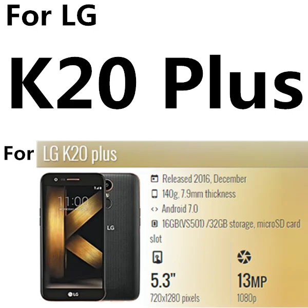 For LG K20 PLUS Полностью закаленное стекло для LG G6 Q6 Alpha Q6a Stylus 3 Stylo3 K10 чехол для защиты экрана на K10 LTE K20 Plus K10 чехол - Цвет: For LG K20 PLUS