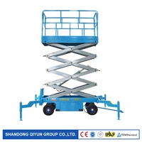 qiyun electric aerial work platform mobile scissor lift 8m loading weight 500kg for factory use