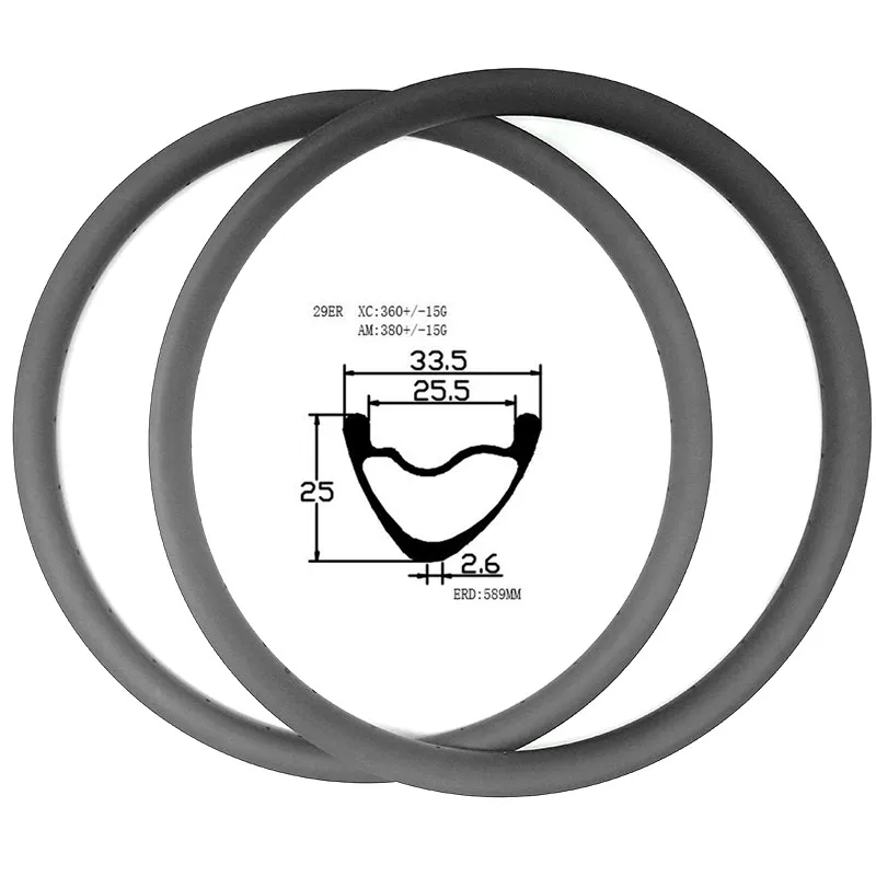 carbon mtb rim 29er Asymmetry V 33.5x25mm disc rims 360g XC tubeless tape ERD 589mm mountain bike | Спорт и развлечения
