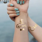 Свадебное украшение, розовое золото, татуировка, временная татуировка подружки невесты, команда, тату на запястье, девичник, вечеринка невесты, наклейки, принадлежности