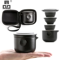 tangpin ceramic teapots with 2 tea cups porcelain gaiwan tea sets portable travel tea sets drinkware