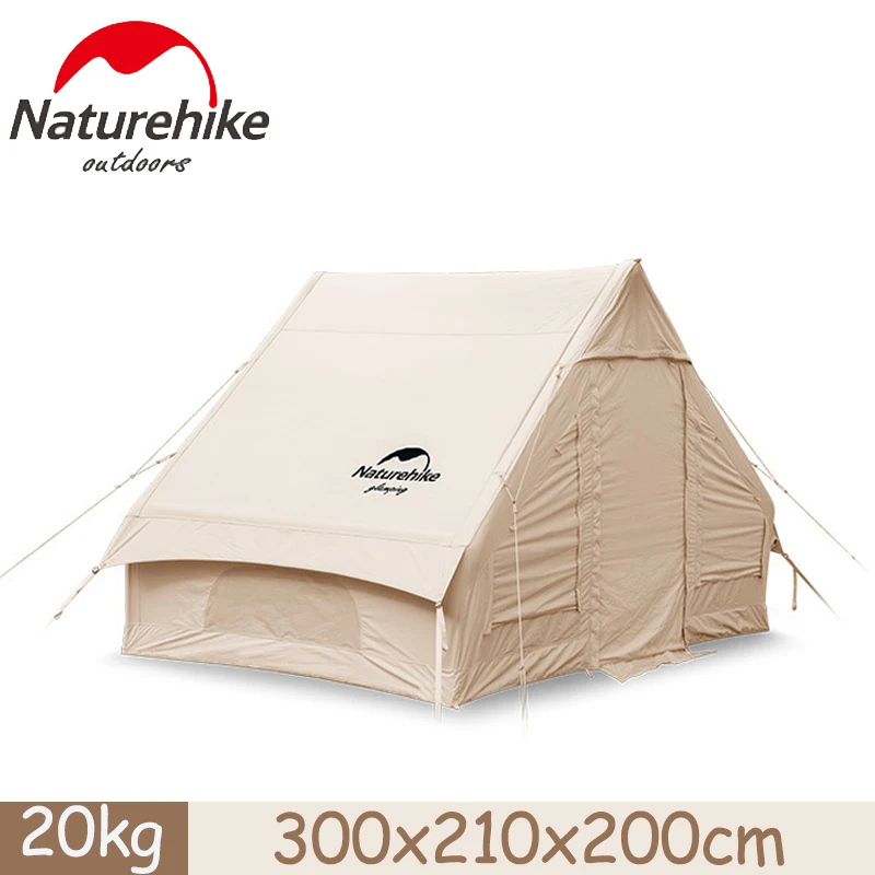 Naturehike 1-2Person Large Area Outdoor Glamping tent  6.3m² Cotton Inflatable Tent Waterproof Sun Shelter Hiking Traveling Tent