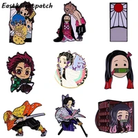 e3141 anime brooch metal badge women and men enamel pins clothes brooches shirt collar cute couple pin gifts